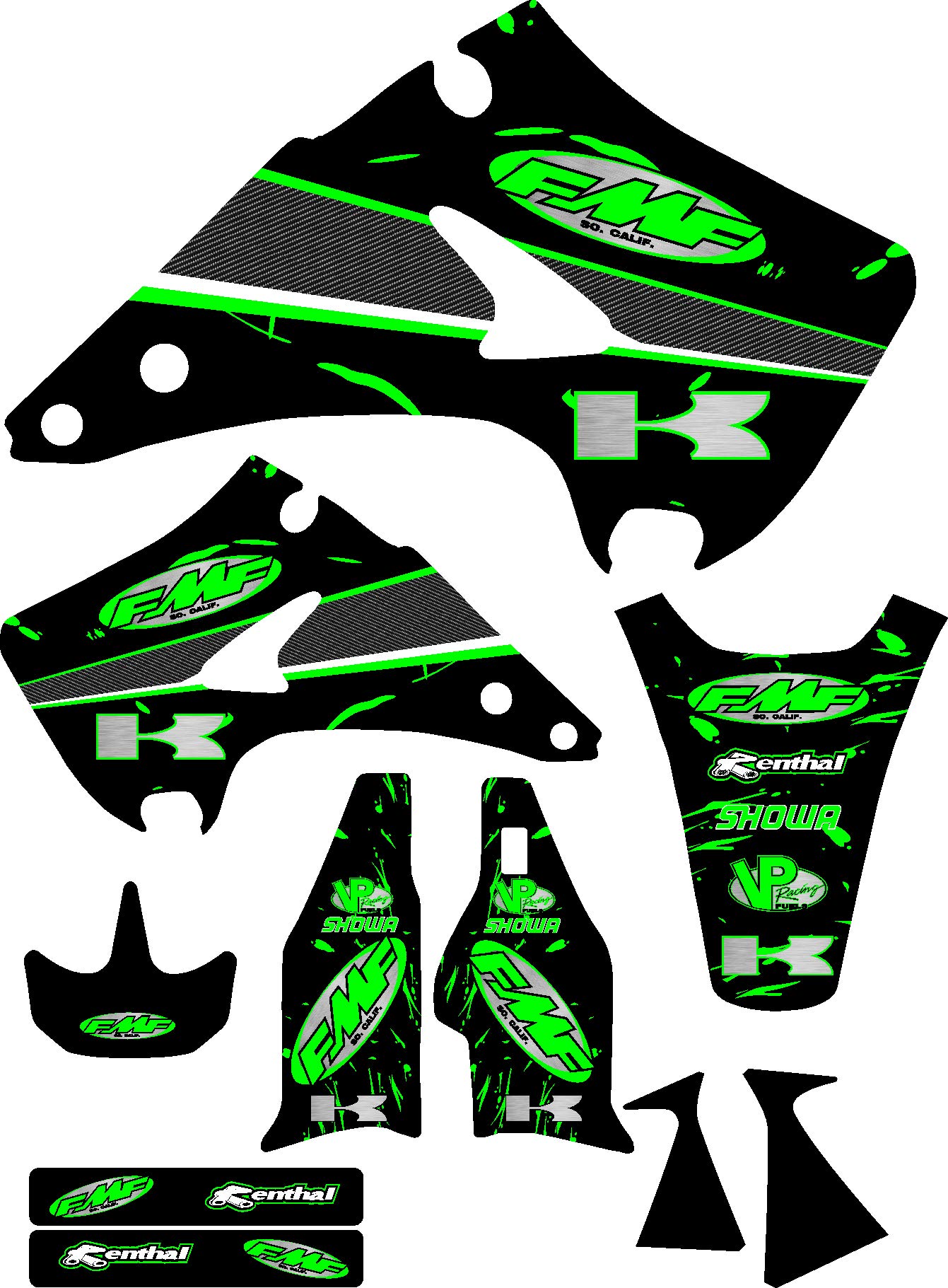 Amazon.com: FMF Exhaust Graphic Kit fits 03-12 Kawasaki Kx125